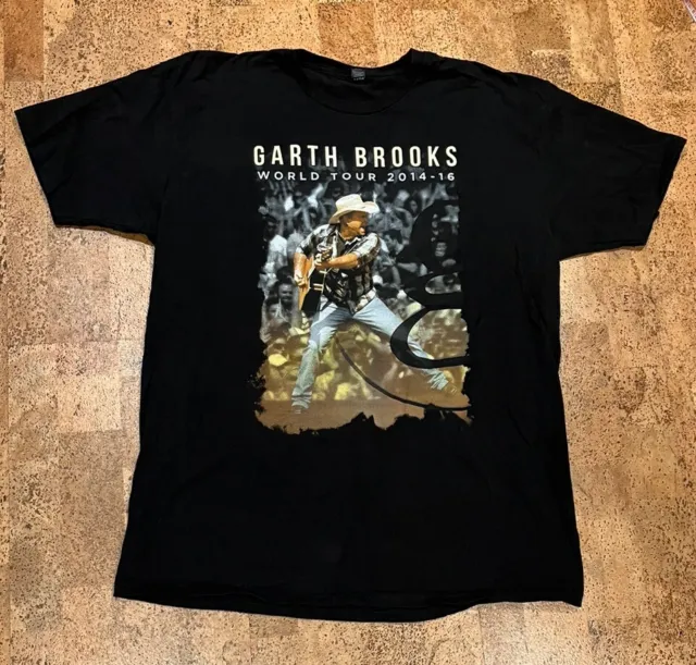 Garth Brooks World Tour 2014-2015 Concert T-Shirt Men’s XL Hanes Beefy-T Black