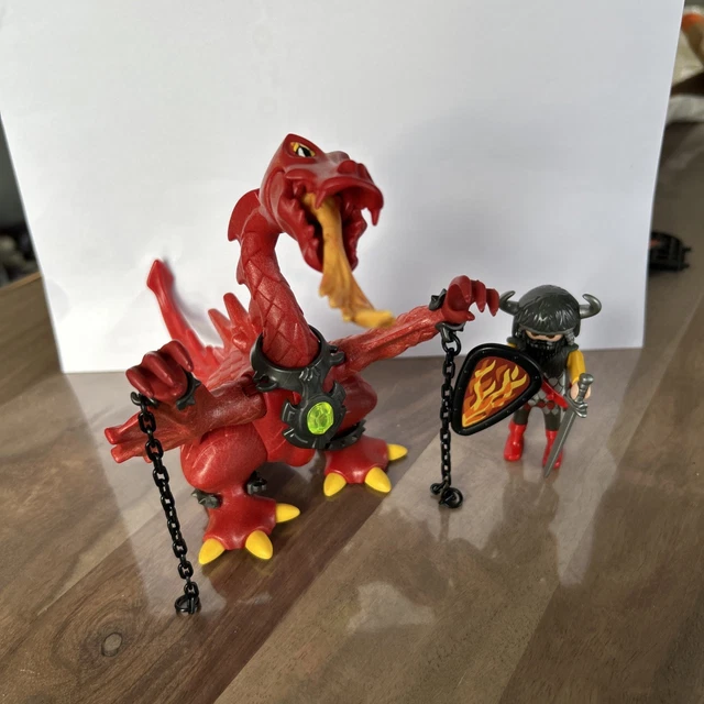 Playmobil Red Dragon Horse Knight and two Red Dragon Soldiers