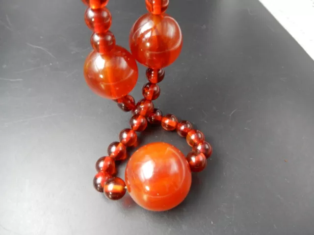 Collier bakélite Ambre 1950-60 bel état 100 cm  bijou ancien no copie 3