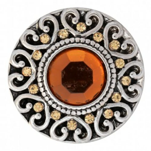 Amber Rococo Exotic Nugz 18MM Snap Button Style Jewelry