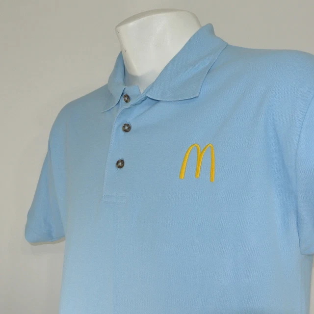 MCDONALDS FAST FOOD Employee Uniform Polo Shirt Light Blue Size XL NEW ...