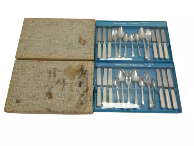 Distinctive Tableware 24 Piece Set X2 Cutlery Kitchenware Boxed Vintage