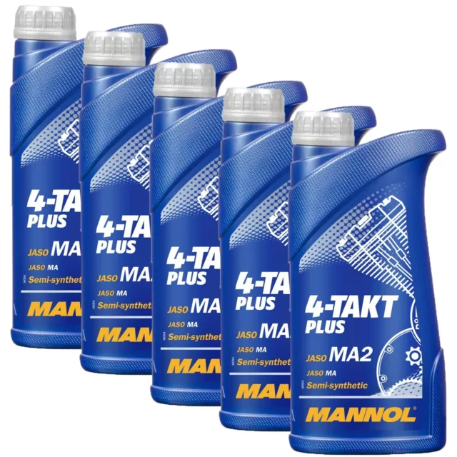 5 Liter Mannol 10W-40 4-Takt Plus Motoröl Motorrad Öl Jaso Ma M2 Api Sl 10W40