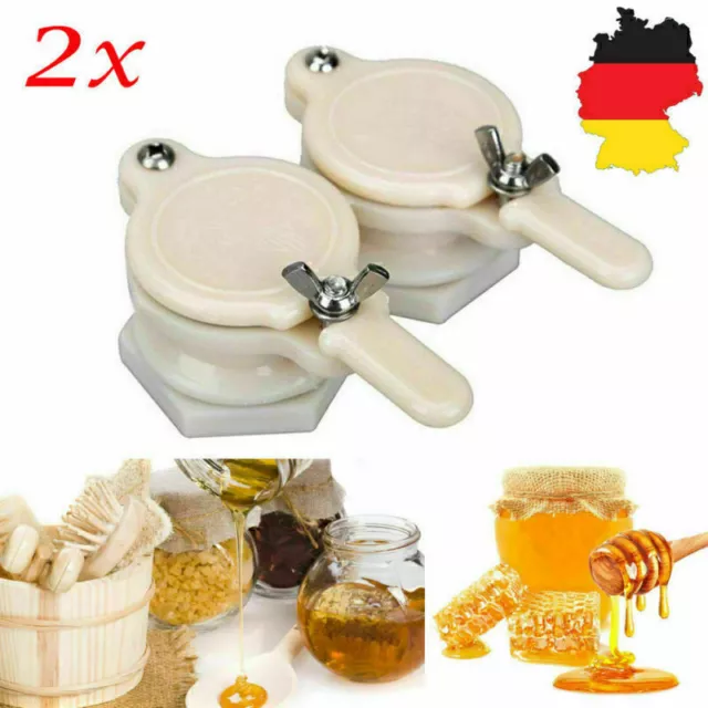 2X Quetschhahn Ablaufhahn Ablasshahn Honigschleuder Honig Bienenstock Set DELOVE