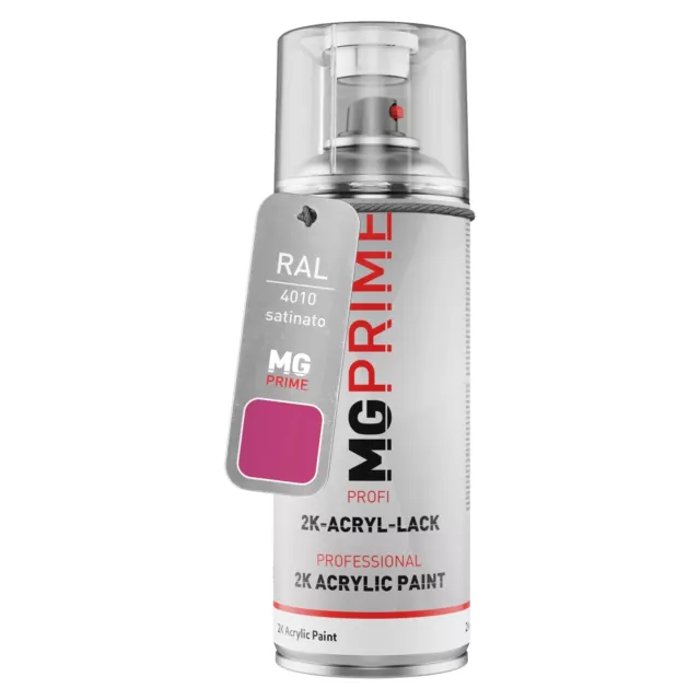 RAL 4010 Tele Magenta satinato Bomboletta a spruzzo con acrilico 2K 400 ml
