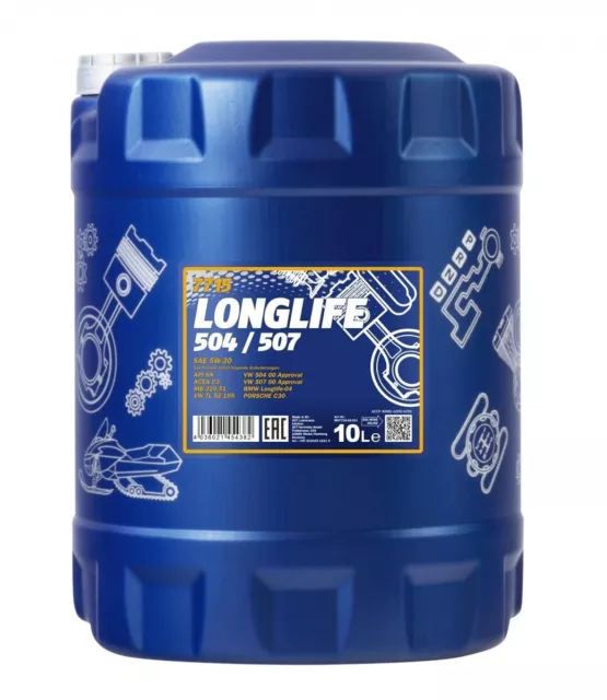 MANNOL LONGLIFE 504/507 Motoröl 5W-30 Motorenöl 10 Liter BMW Longlife-04 MB