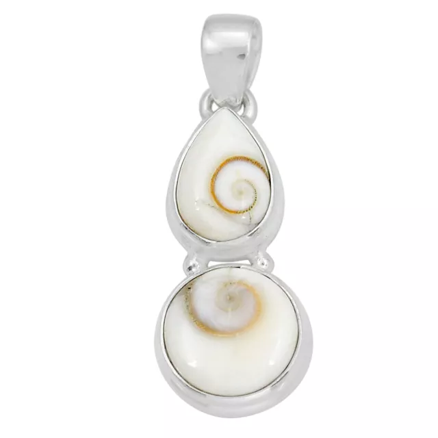 8.00cts Natural White Shiva Eye 925 Sterling Silver Pendant Jewelry