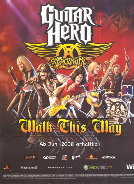 Aerosmith 2008 Guitar Hero: Walk This Way German Handbill / Poster / Nmt 2 Mint