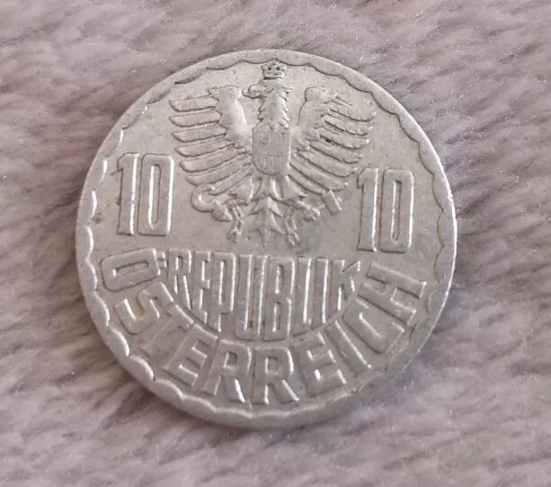 10 GROSCHEN Vintage Circulated Coin 1963 Ten Austrian Groschen V.G. CONDITION