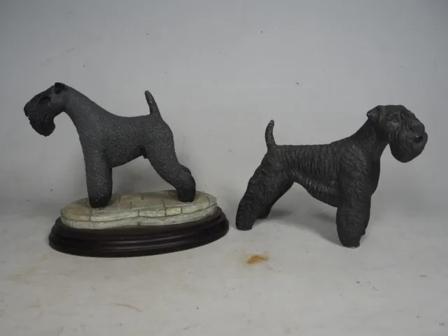 2 x Vintage Kerry Blue Dogs One By Naturecraft