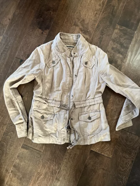 EUC Daughters Of The Liberation Anthropologie Military Jacket Size 8 Tan Brown