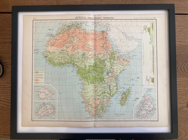 Antique 1902 Africa/Map/Original/Bartholomew/Print