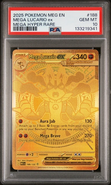 2025 POKEMON MEG En-Mega Evolution Mega Hyper Rare #188 Mega Lucario Ex ...