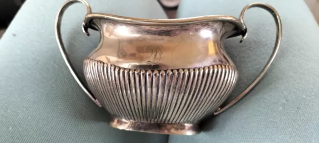 EARLY ANTIQUE  Silver Plated LARGE SUGAR BOWL with HANDLES