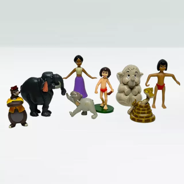 Disney The Jungle Book Kaa Snake Mowgli Baloo Hathi Jr Shanty PVC Figures Lot 8