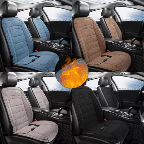 12V Faux Berber Fleece Car Seat Pad Cushion Cover Heating Warm Heated Winter 3