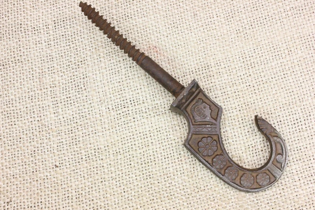Old King Tut Pharoah Hanging Plant Hook Oil Lamp Bird Cage Vintage Iron Small