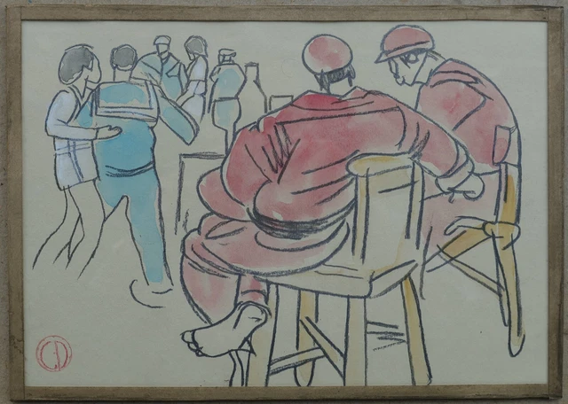 Gaston Delaparede (1908-1995) -bretagne-style Marhurin Meheut-Concarneau-Cabaret