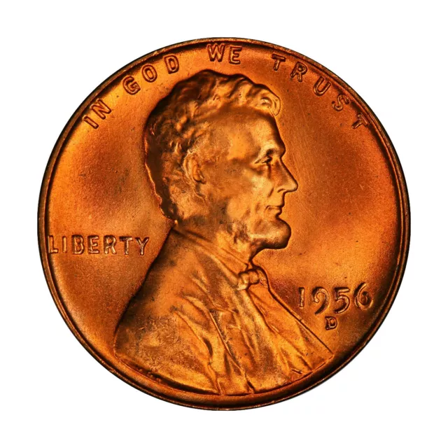 1956 D Lincoln Wheat Cent Choice BU 1c Brilliant Uncirculated OBW Superb Detail