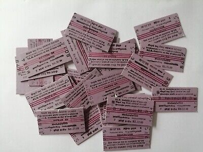 Used Sri Lanka Different 100+ Railway Train Tickets For Collectors Old Edmonson