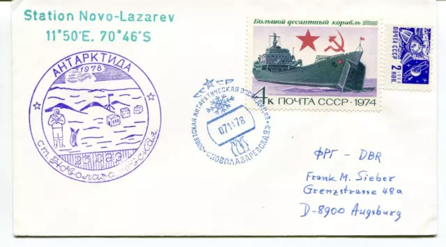 URSS CCCP Exploration Mission Base Ship Polar Antarctic Cover / Card