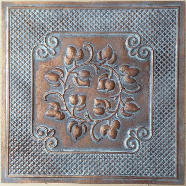 Faux tin vintage Ceiling tiles weather copper decor wall panels PL66 10pcs/lot