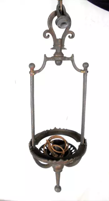 Antique Victorian Cast Iron Hanging Light