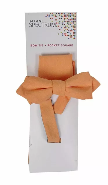 Alfani Mens Spectrum Bow Tie Pocket Square Orange O/S