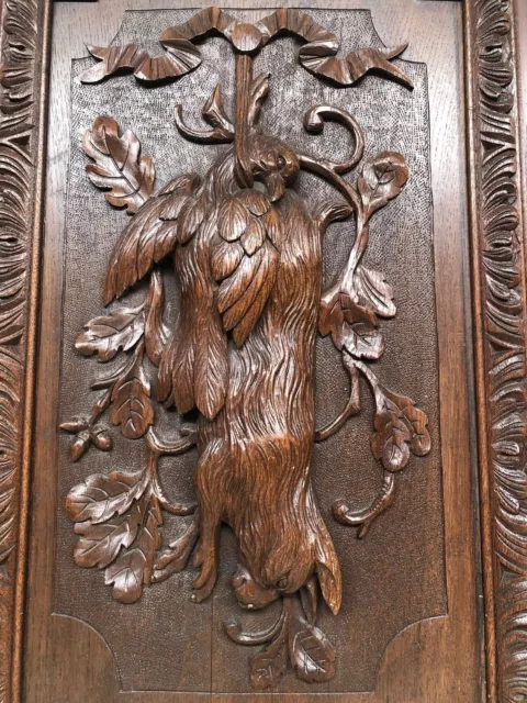 Stunning Large French Death Game Hunt /Black Forest Door panel in wood (2)