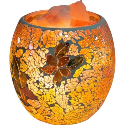 Crystal Wonderland Frangipani Glass Mosaic Vase Bowl Himalayan Salt Lamp