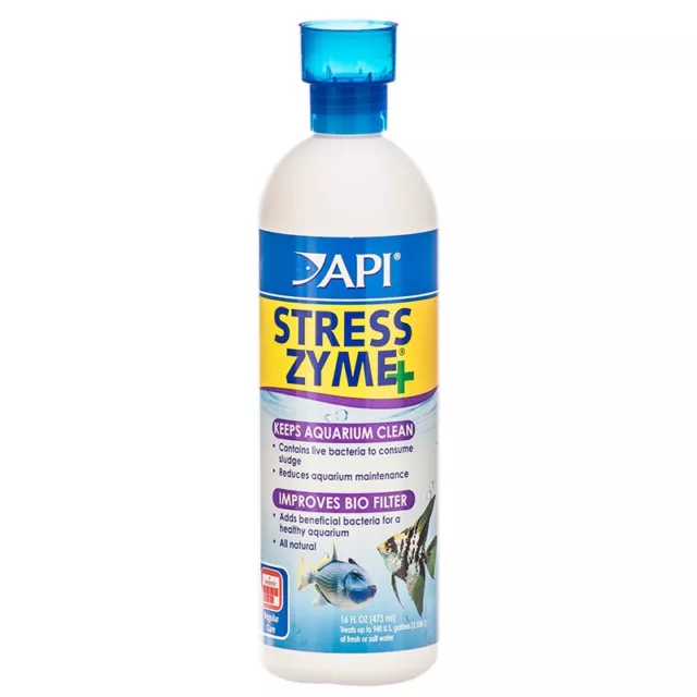API Stress Zyme 473ml Live Bacteria Filter Booster Maintenance Starter Aquarium