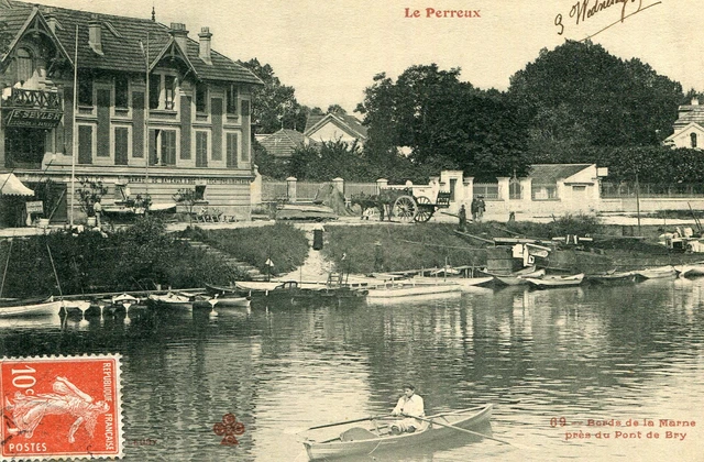 Carte LE PERREUX SUR MARNE Bords de la Marne près du Pont de Bry