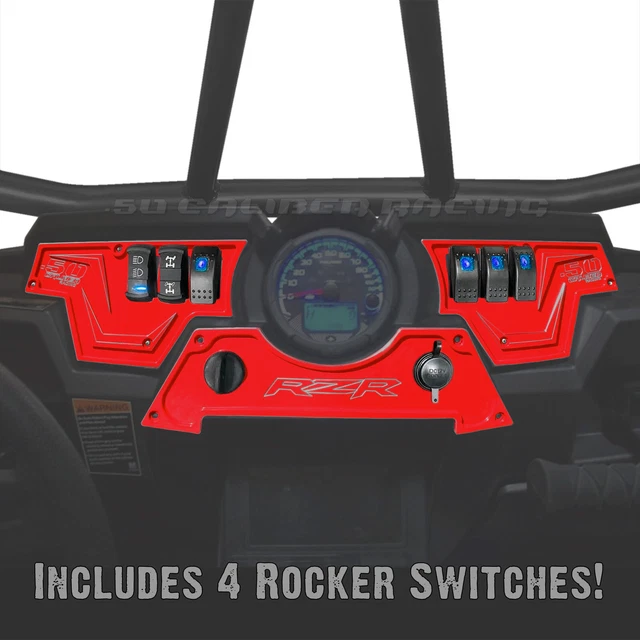 RZR 3 Piece CNC Billet 6 Hole Dash Switch Panel XP1000 S 900 S 1000 Havasu Red