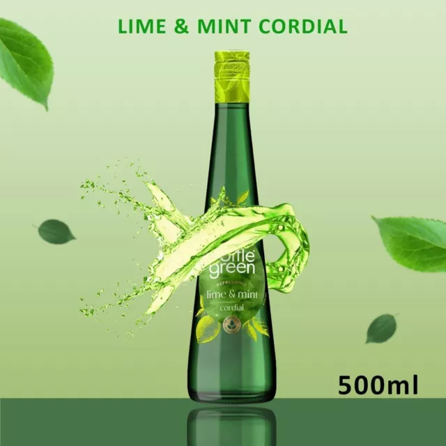 Bottle Green Rafraîchissant Citron Et Menthe Cordial Saveur Sirop 500ml X 3