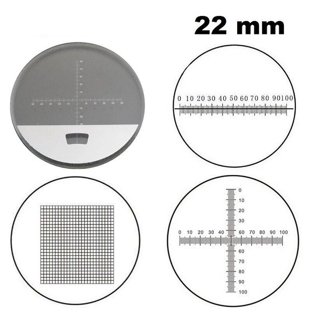 Microscope Eyepiece Micrometer Optical Glass Calibration Cross Ruler Grid Scale
