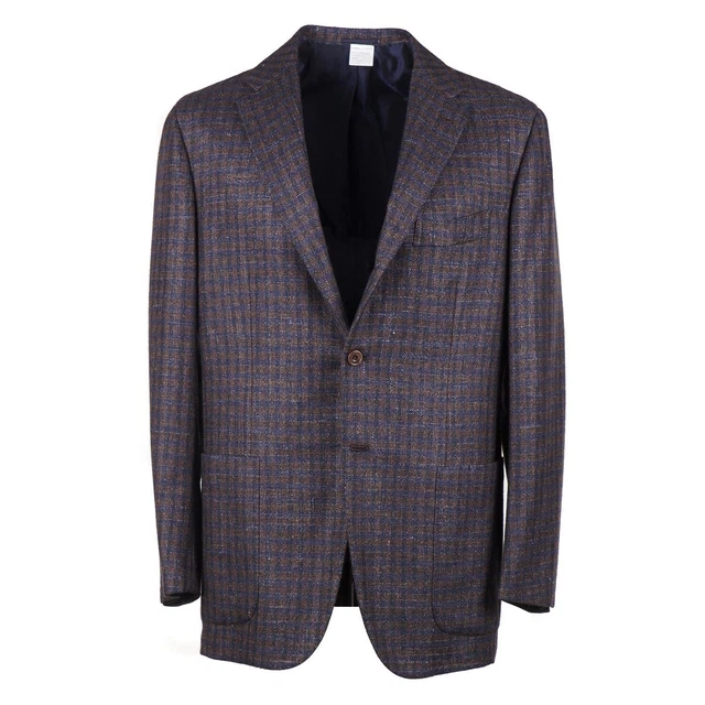 Kiton Slim-Fit Layered Check Cashmere-Vicuna-Silk Sport Coat 44R (Eu 54) NWT Kiton Slim-Fit Layered Check Cashmere-Vicuna-Silk Sport Coat 44R (Eu 54) NWT