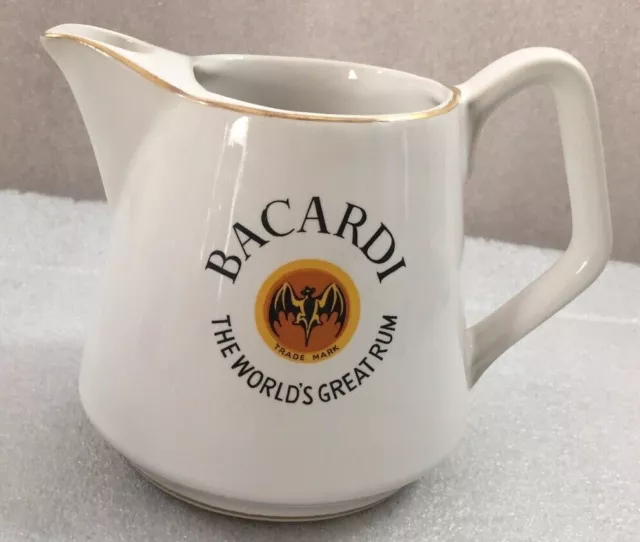 BACARDI The World's Great Rum PITCHER 4.5"H ceramic pub jug