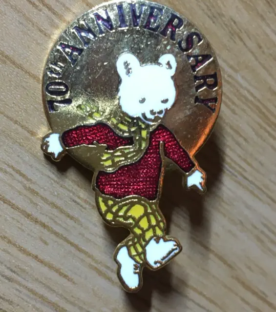 Rare Rupert Bear 1990 Commemorative Pin Badge - 70Th Anniversary