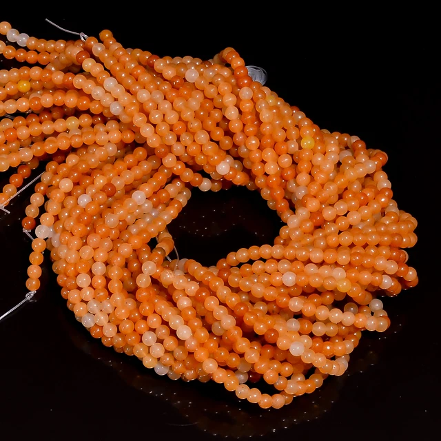 Natural Red Aventurine Gemstone Round Smooth Beads 4X4.5 mm Strand 15" AB601