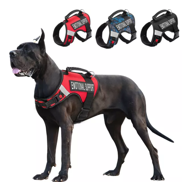 Emotional Support Dog Harness Reflective Mesh Vest ESA Therapy Service 2 Patches