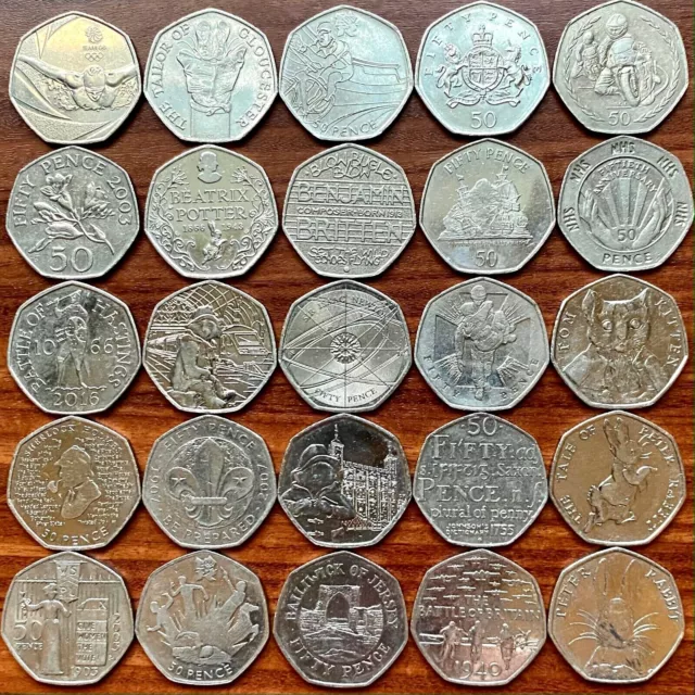Rare & Valuable UK 50p Coins Circulated Fifty Pence Beatrix Potter Olympics NHS