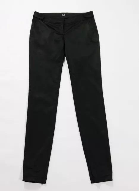 Dolce Gabbana DG pantalone lucido raso nero donna aderenti skinny usato hot