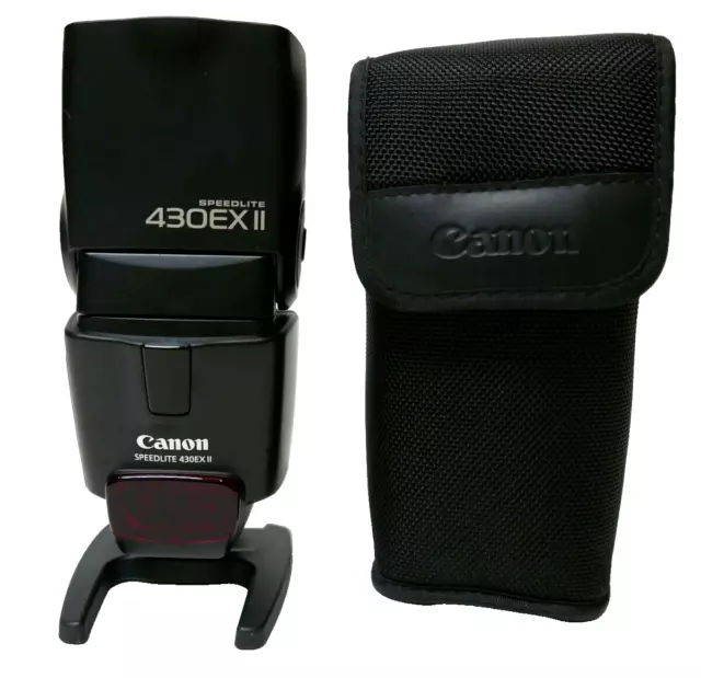 Canon Speedlite 430EX II Shoe-Mount Flash Speedlight Flash w Case & Stand -Mint!