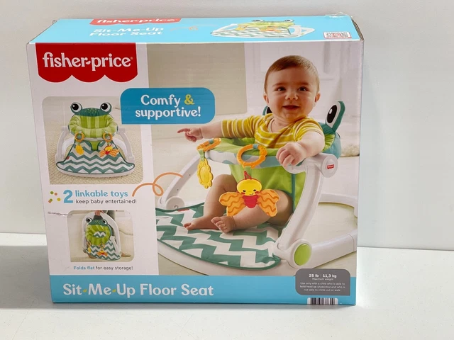 Fisher-Price Sit-Me-Up Floor Seat with 2 Linkable Toys, Citrus Frog NEW IN BOX