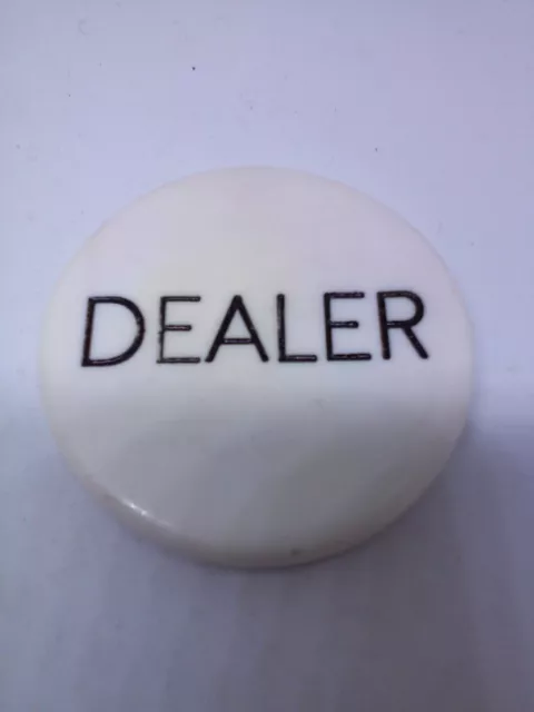 Dealer Button White 2-Inch Diameter
