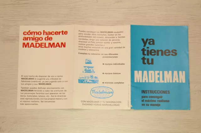 Manual De Instrucciones Original "Ya Tienes Tu Madelman" Azul Años 70 Spain