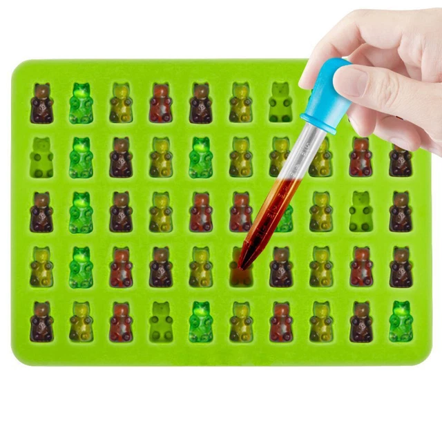 5 set di 50 fori stampo orso silicone stampo caramelle stampo cioccolato divertente stampo gomma 3