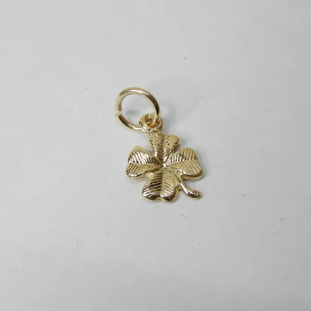 Brand New Genuine Solid Yellow 9ct Gold Lucky 4 Leaf Clover Charm (9k 375)