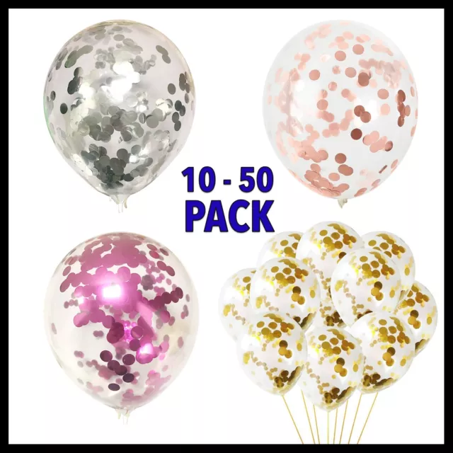 30cm Confetti Balloons Clear Latex Helium Balloon Birthday Party Wedding Glitter