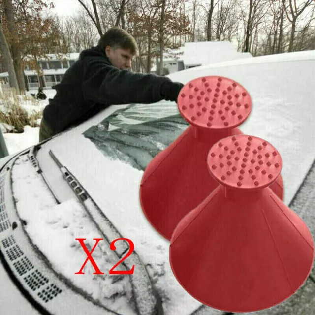 2x Magic Scrape Ein Runder Eiskratzer Car Windshield Snow Scraper Eiskratzer Rot
